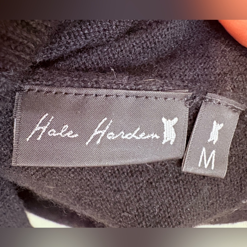 Hale Harden Cashmere Black Full Zip Hoodie Sweater Quiet Luxury Made in USA Sz M - Picture 9 of 15